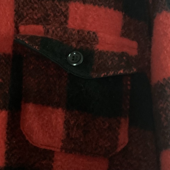 VINTAGE MELTON OUTERWEAR RED PLAID WOOL JACKET - Picture 4 of 11